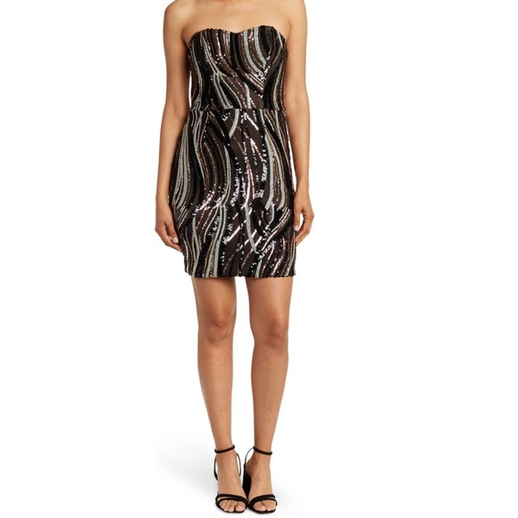 Dress Population Embellished Sequins Strapless Sweetheart Bodycon Dress- Reemoly - Picture 15 of 16